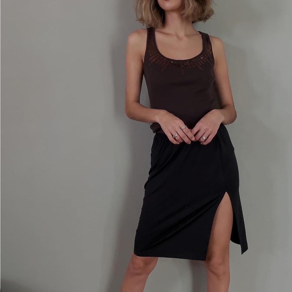 LOFT Casual Sequin Tank! Dark Brown Tank! Tank Top! Boho Top! Casual Tank Top!
